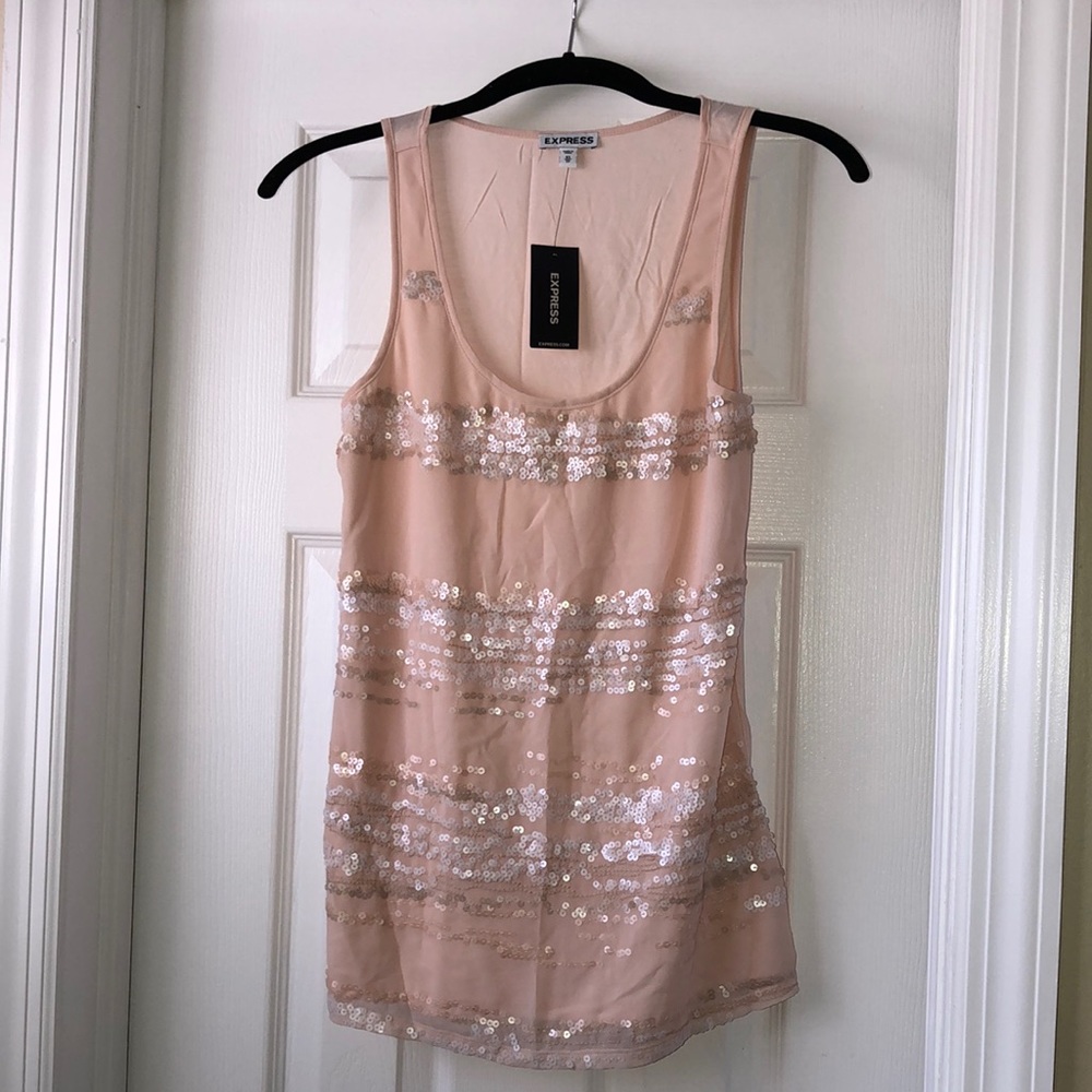 NWT Express sequin front tank